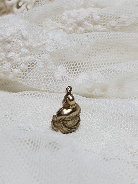 Buddha Charm Pendant Miniature Gold Tone Vintage … - image 2