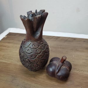 Vintage Wooden Pineapple And Vegtable Hand Carved Wood Made in Holland
