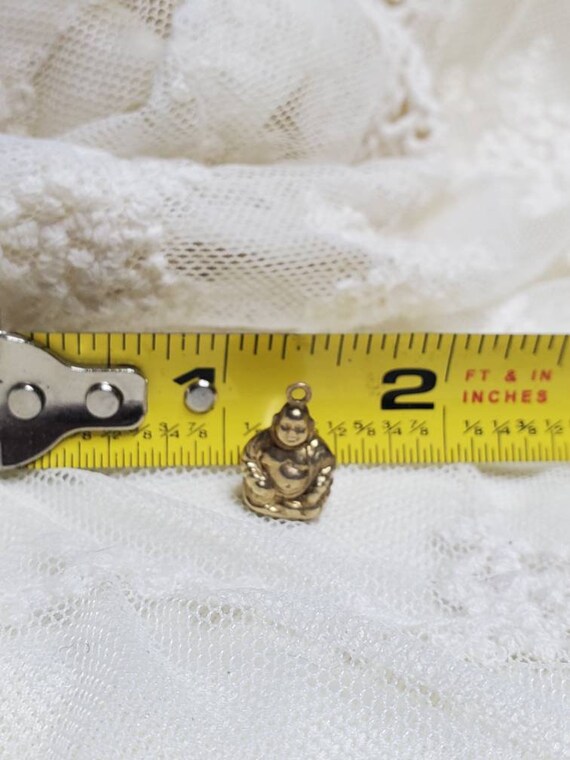 Buddha Charm Pendant Miniature Gold Tone Vintage … - image 5