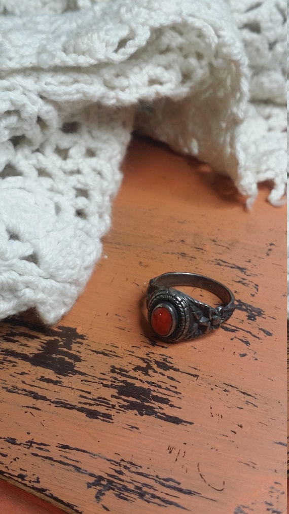 Bright Red Ring Agate Coral Dragons Blood Ladies … - image 4
