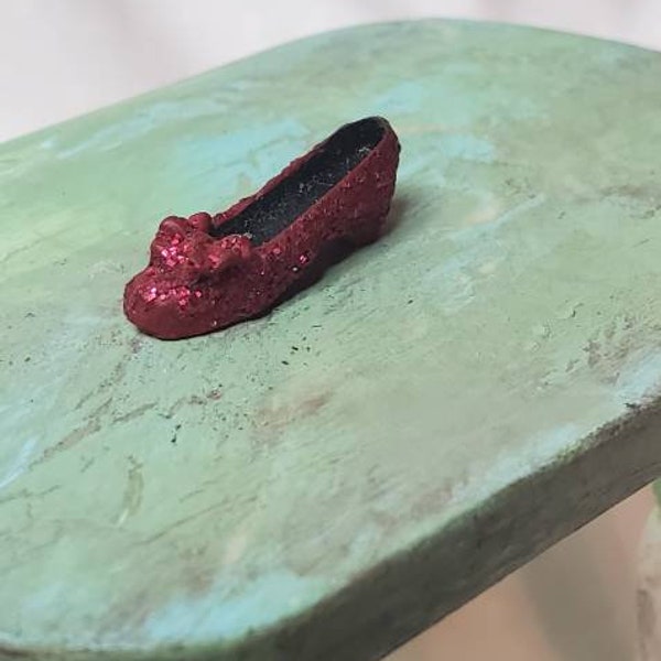 Ruby Red Slipper. Miniature. Dorothy. Wizard of Oz. Findings.  Red. Slipper.