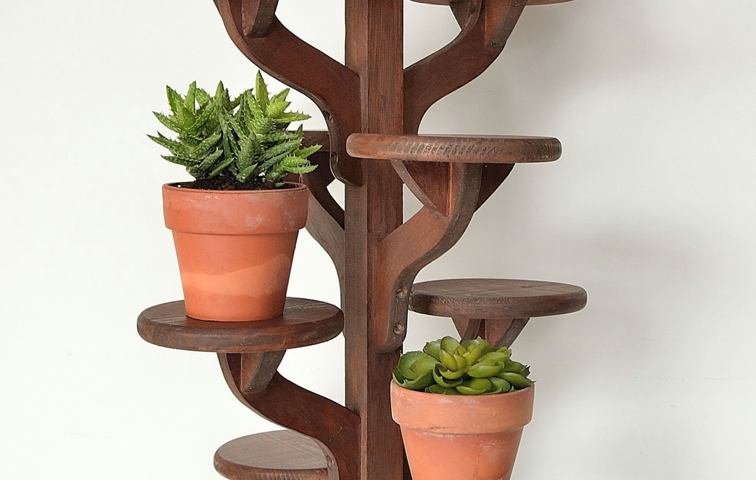 Vintage tall handmade wooden tiered plant stand flower pot Etsy