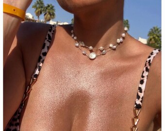 Fresh water pearls choker