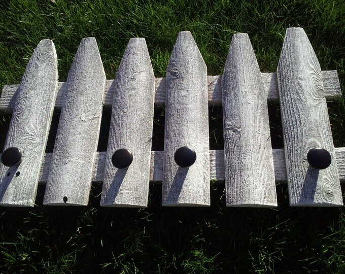 Distressed White Picket Fence Coat Rack Etsy