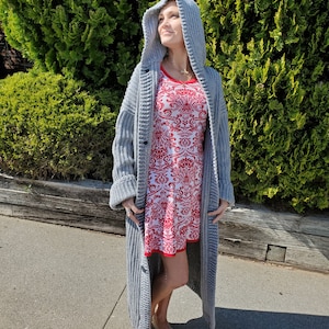 Crochet Jacket Pattern PDF - duster jacket- crochet sweater pattern in English, crochet pattern, easy crochet jacket pattern
