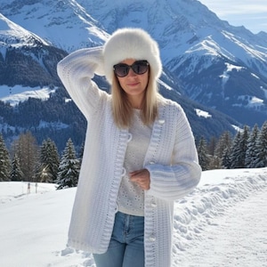 Crochet Duster Jacket Pattern, Chunky Cable Knit Look Cardigan (PDF)