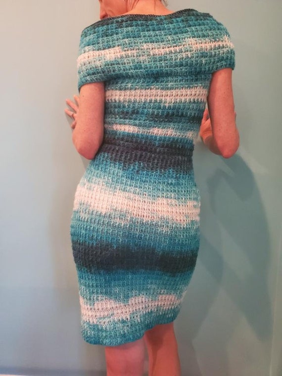 Turquoise sweater shop dress