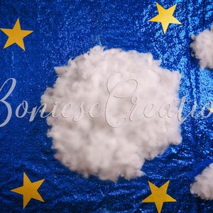 Newborn Clouds and Night Sky Digital Backdrop