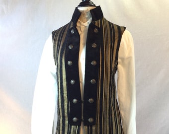 Men's Coachmen's vest Kingsley black and gold stripe --- Size S