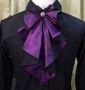 Jabot in Deep Purple silk Taffeta