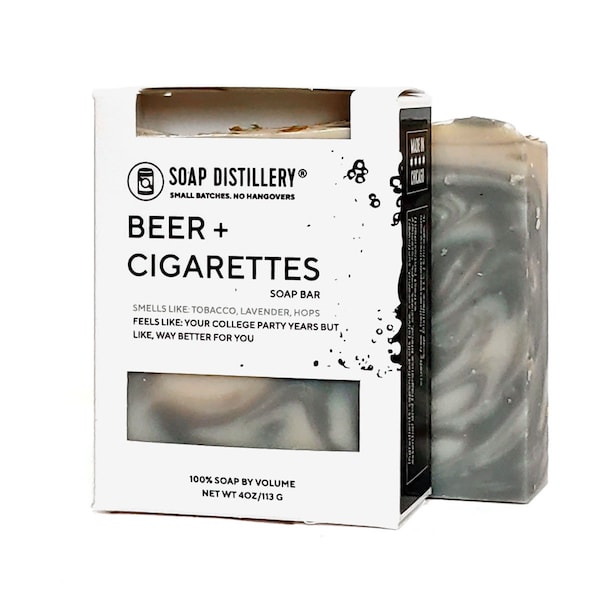 Beer + Cigarettes | Tobacco, Hops, Lavender Bar Soap | Small Batch Handmade