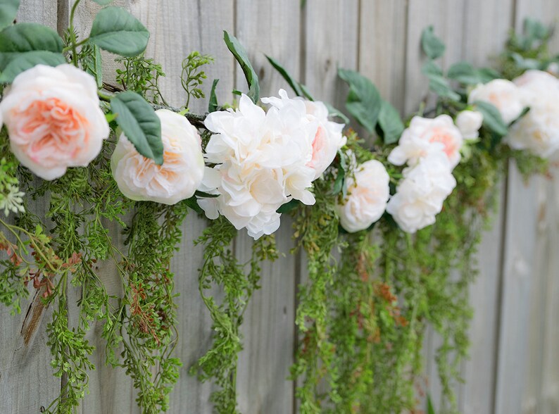 Peach Wedding Garland Wedding Arch Flowers Wedding Arch Etsy