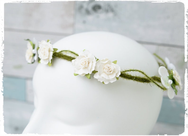 Rustic Wedding Bridal Headpiece Cream Wedding Headpiece Rustic Bridal Hair Rustic Headpiece Floral Headpiece Wedding Rustic Hair