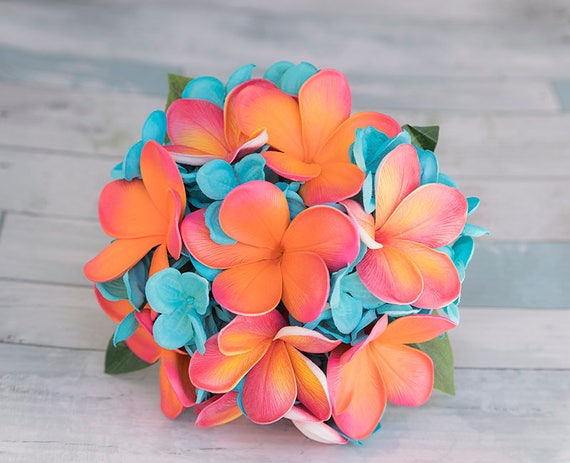 Seide Hochzeit Bouquet Turkis Koralle Fuchsia Petrol Echte Etsy