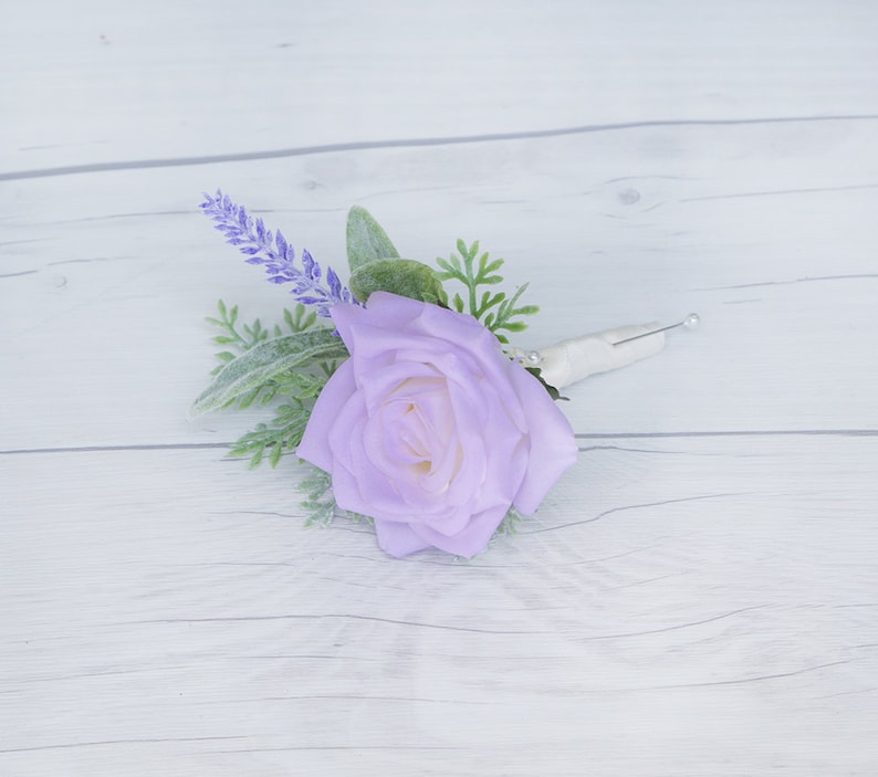 Rustic Boutonniere Lavender Boutonniere Purple Boutonniere Boho Boutonniere Wedding Boutonniere Silk Boutonniere Silk Wedding