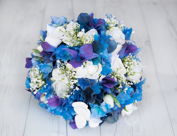 Tropical Bouquet Beach Wedding Bouquet Purple Bouquet Blue Etsy etsy