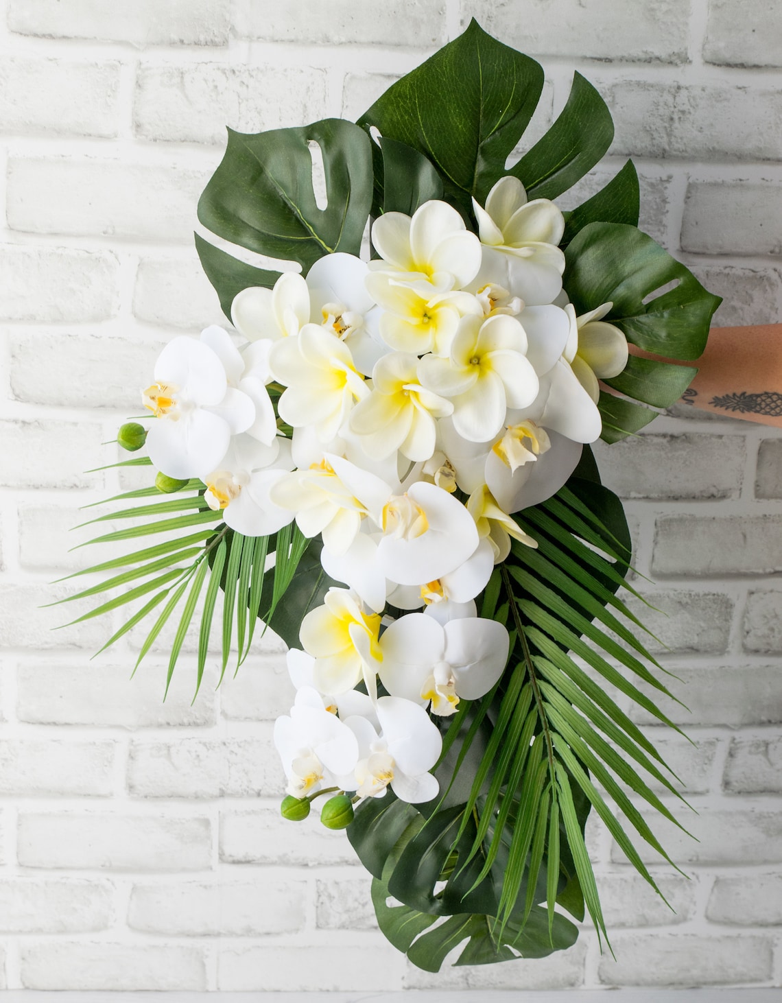 Silk Orchid Bouquet White Bouquet Silk Wedding Bouquet image 1