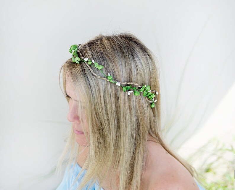 Rustic Twine Hair Wreath Hair Halo Rustic Headpiece Boho Etsy