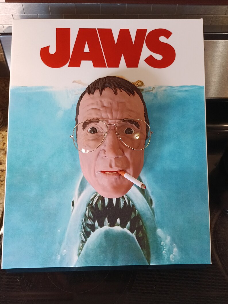 JAWS Chief Brody 3d Wall Art on Canvas 11x14 Ready to Hang Etsy