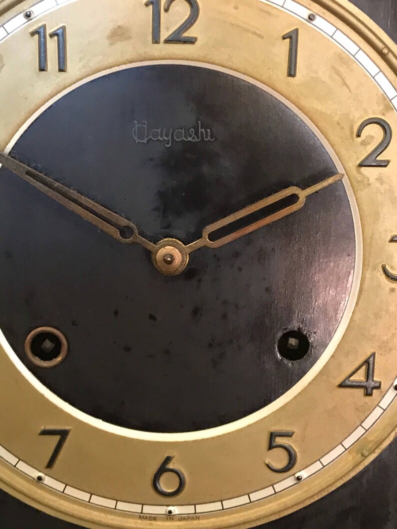 Vintage Japanese HAYASHI wood wall clock Etsy
