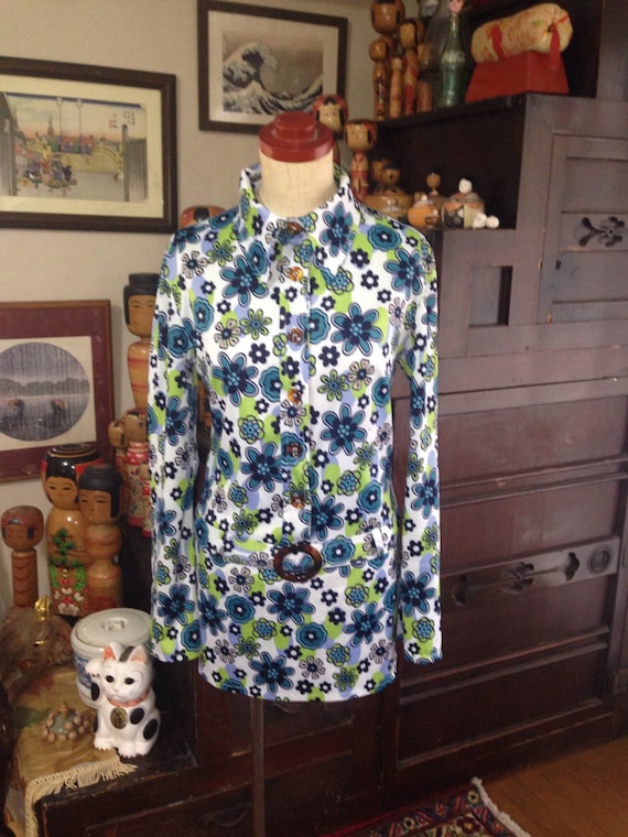 Vintage Naf Naf funky bohemian floral tunic 