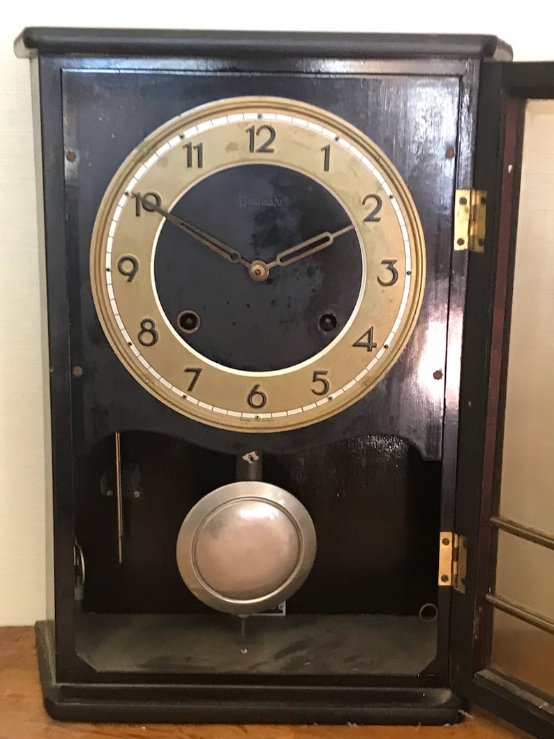 Vintage Japanese HAYASHI wood wall clock Etsy