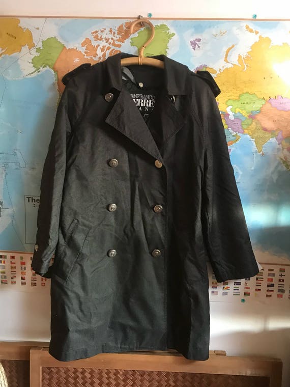 Gianfranco Ferré Jeans black trench coat Italian D