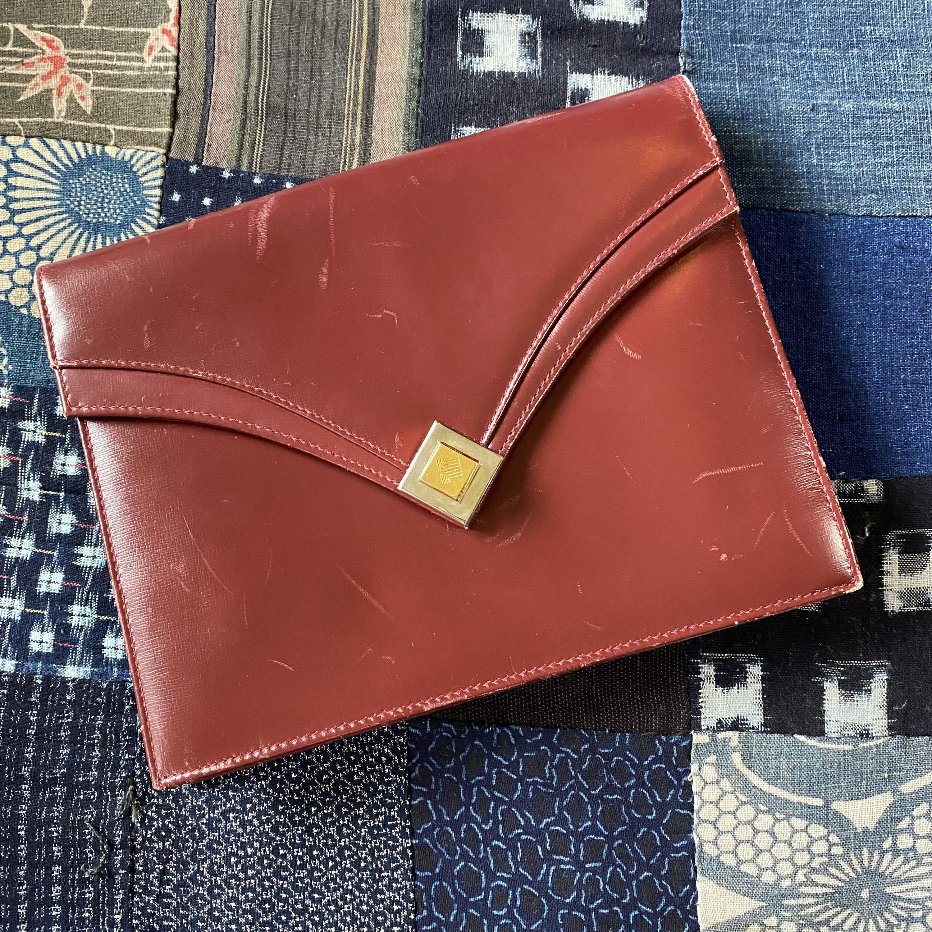 Authentic LAUNER shoulder clutch bag crossbody leather British