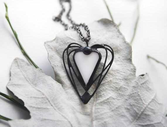 Heart Necklace, Romantic jewelry gifts, Gift Ideas For Her, Valentine&#39;s gift, Stained Glass Heart, Love Jewelry, Christmas Love