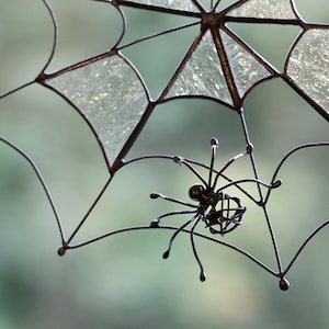 Spider Web Halloween decoration, Stained Glass Suncatchers Spooky Home Decor Horror Fall Season Ornament image 3