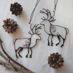 Deer Ornament, Clear Reindeer, Animal Christmas Decor, Winter Reindeer, Stain Glass Deer, Decore Ideas, Cozy image 1