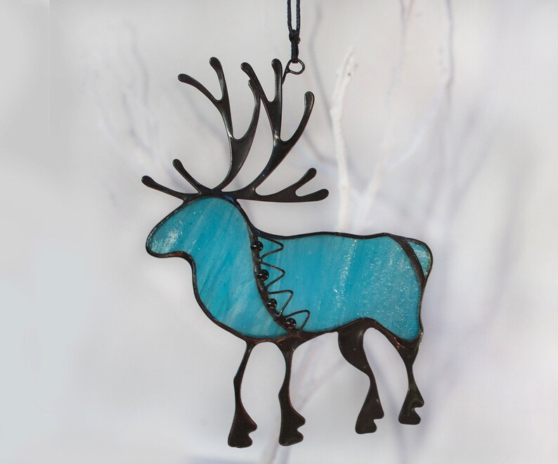 White Reindeer Christmas Gift Winter Ornament Christmas | Etsy