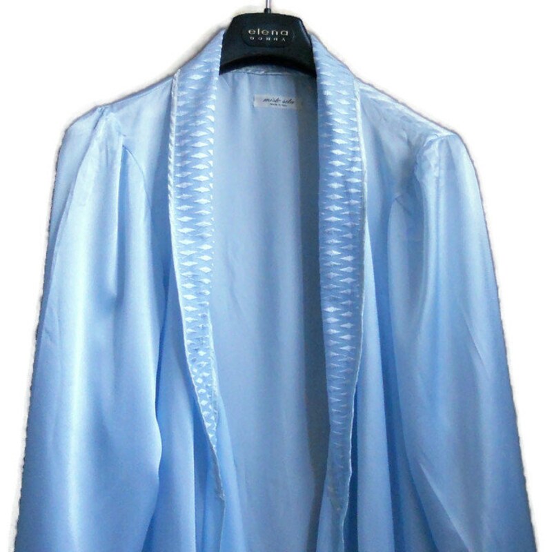 Ivory + Pale Blue Bed Jacket