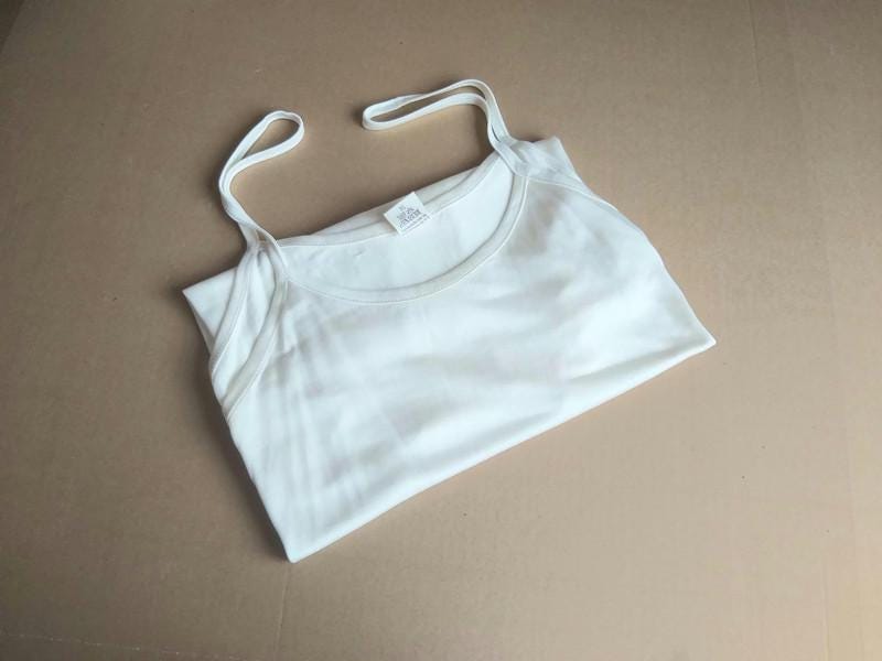 Unterkleid Seidenslip Vintage Unterwäsche weißes langes Leibchen