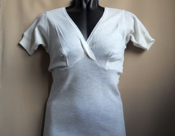 knit wool underwear vintage Italy Ladies top shor… - image 1