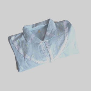 linen embroidery long nightdress , vintage Italy  nightshirt, thin linen nightgown