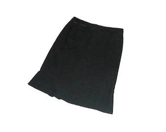 roupas femininas de marca Vintage Itália saia de lã preta designers de roupas