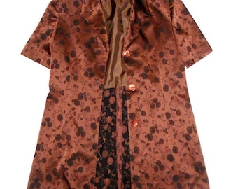 slim jacket short sleeves Women , Brown copper classic blazer vintage Italy