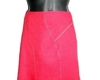Ramio clothes women Red tulip skirt Vintage  organic fiber skirt