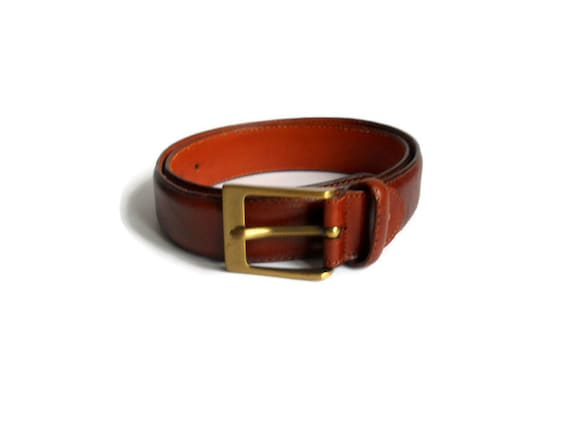Vintage Classic Brown Leather unisex Belt Size M Vintage Men main image 2