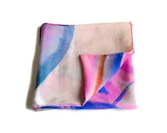Petite écharpe carrée en soie vintage colorée