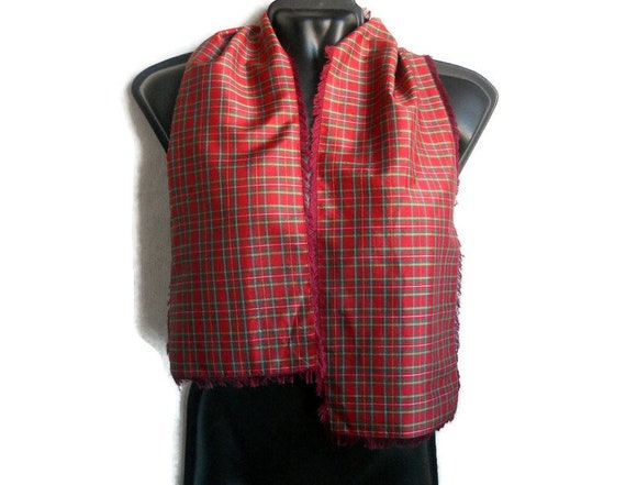 Wool silk scarf Basile vintage Italy colorful doub