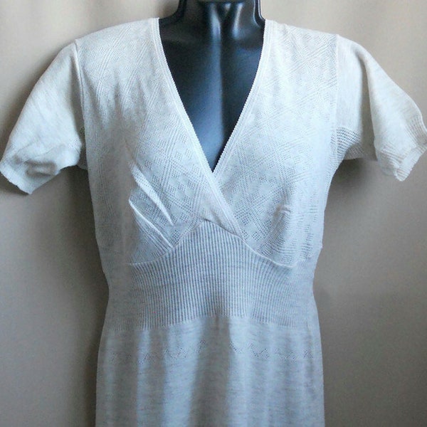 knit wool underwear vintage Italy Ladies  beige wool tank top XL