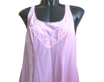 vintage Italiaanse roze kanten petticoat slipdress top ondergoed
