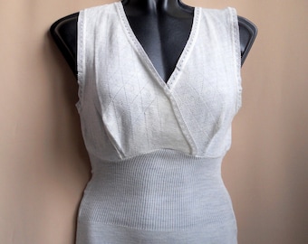 Wolle Unterwäsche Frauen gerippte Wolle Tank Top Vintage Italien