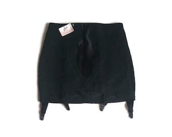 Ladies lingerie accessories M size  black garter belt vintage Italy
