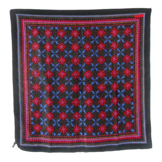 Square silk scarf by Givenchy Vintage Silk Black r