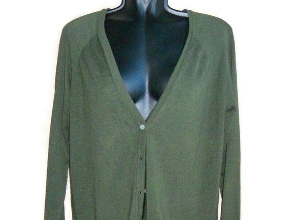 Womens knit cardigan Vintage Italy green jacket Women clothes