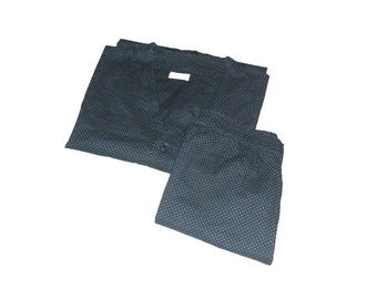 Organic Cotton Men's Pajama Set: Vintage Blue Sleepwear XL