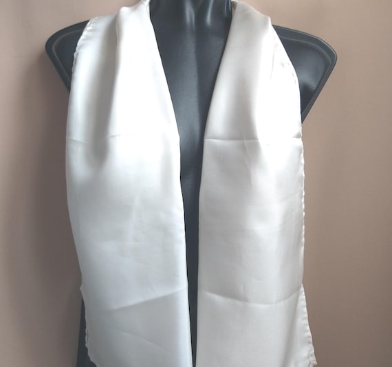white silk neck scarf men , Vintage Italy